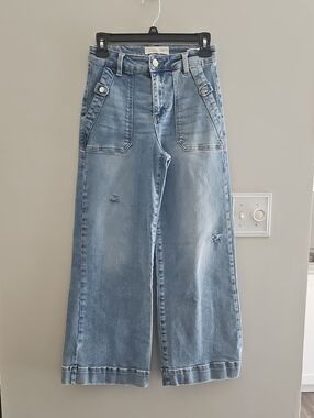High-Rise Wide-Leg Light Blue Denim Jeans
